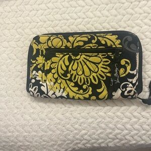 Vera Bradley Black and Yellow Floral Wallet. Black and gray on the other side!